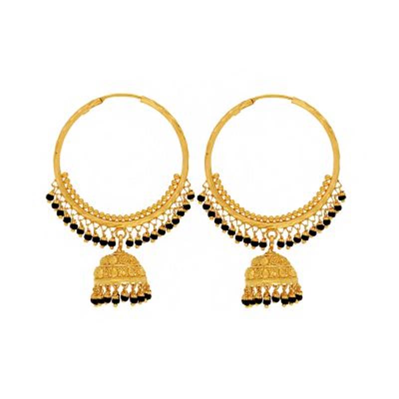 Black Beads Jhumka Hoops