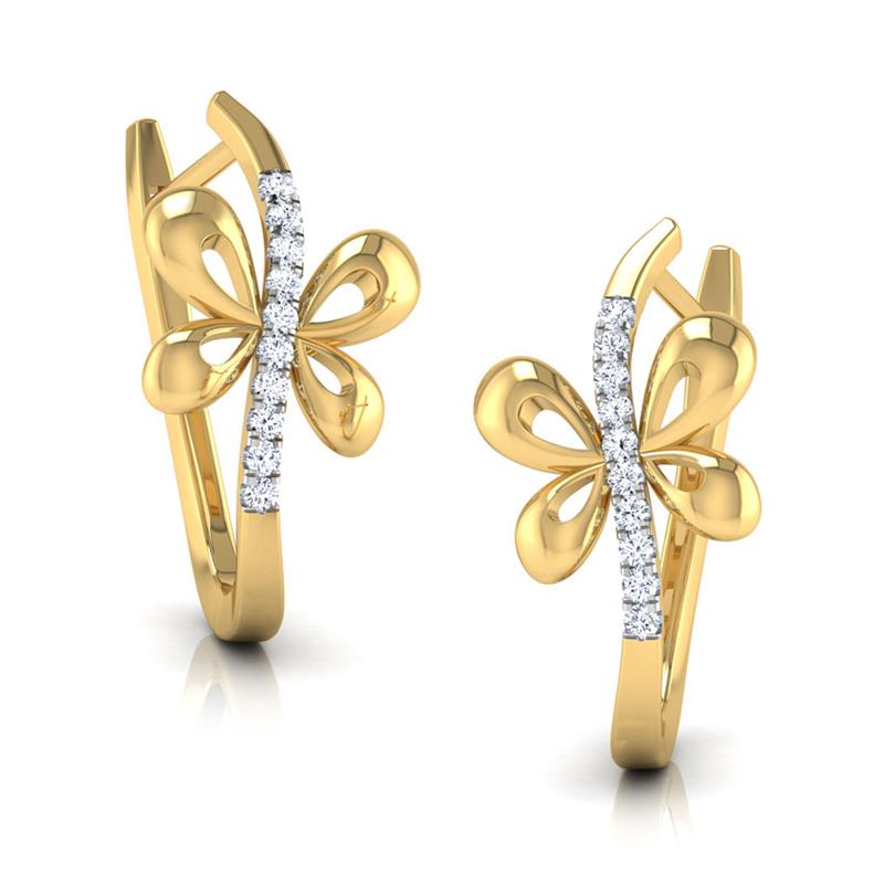 Adeal Butterfly Diamond Hoop Earrings