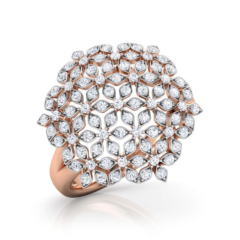 Floret Mesh Diamond Ring