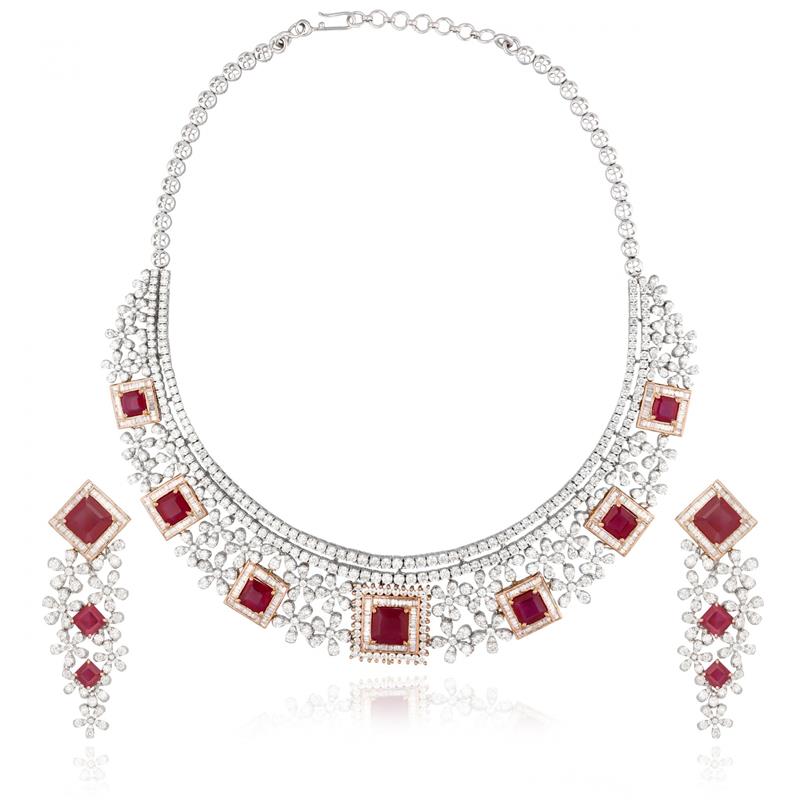 DIAMOND BOUQUET NECKLACE SET