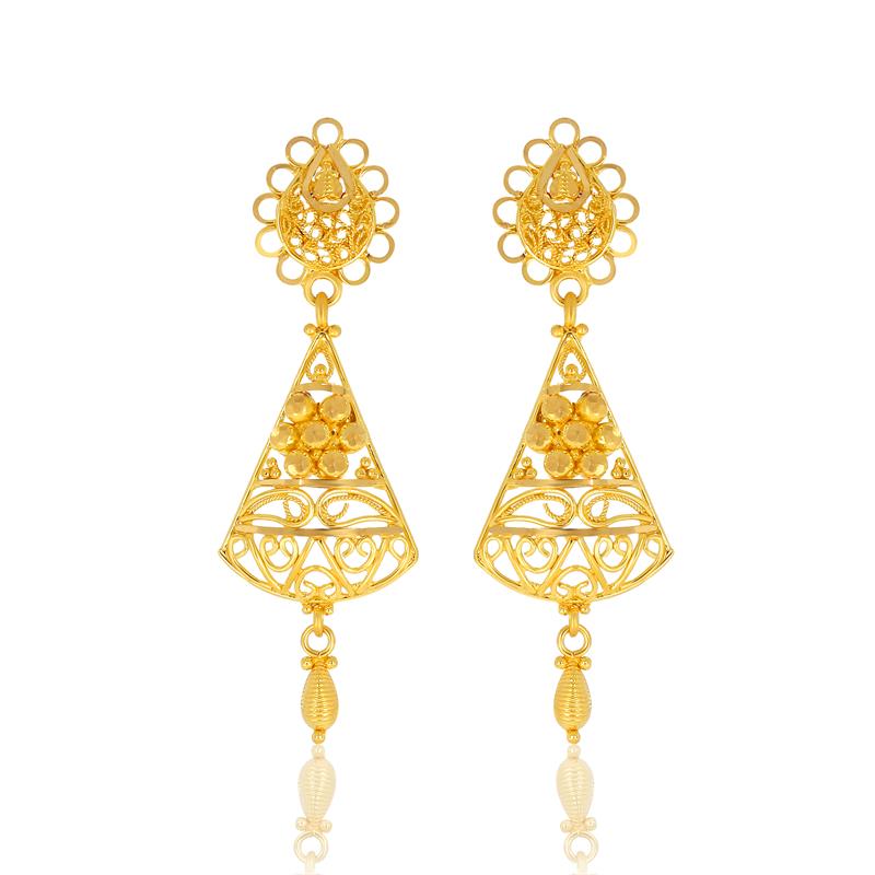 Cone Gold Dangler Earrings