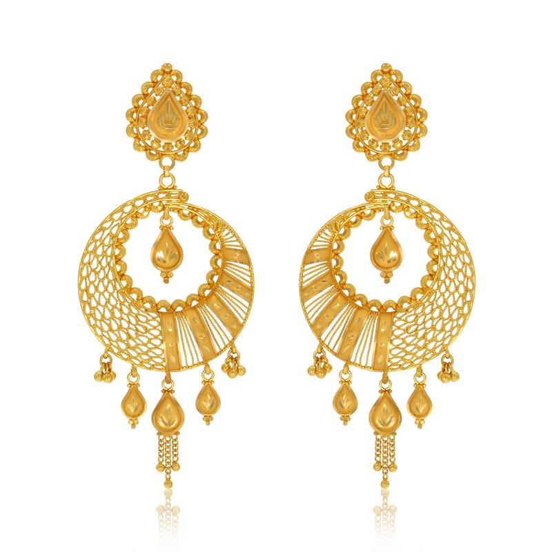 Jaal Chandbali Gold Earrings