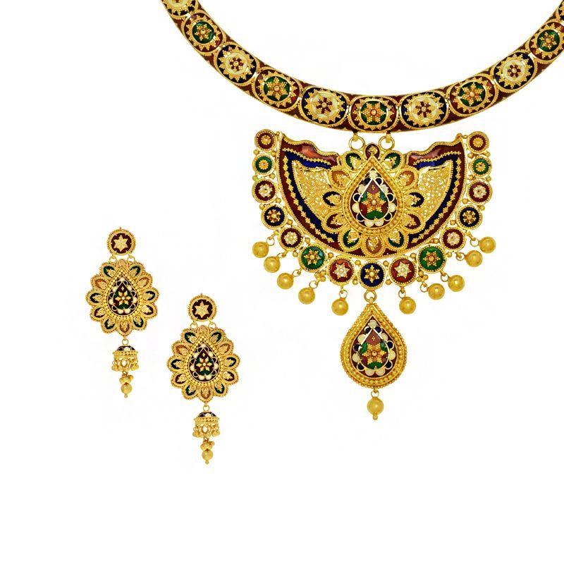 Gazala Meenakari Hasli Necklace