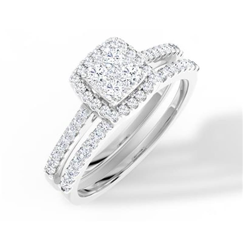 Flickering Diamond Bridal Ring Set