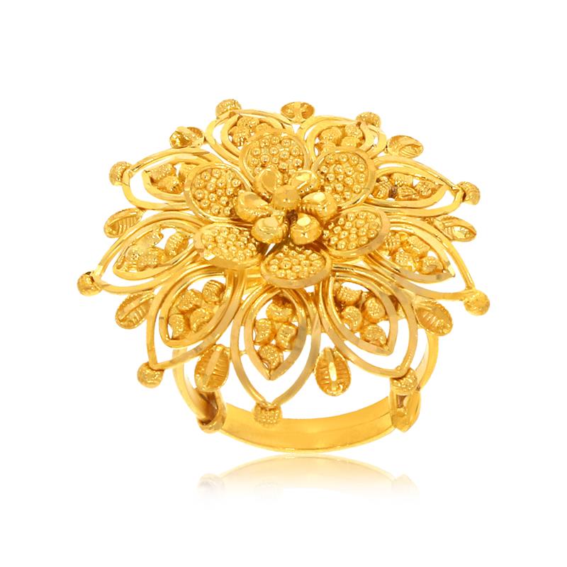 Jasmine Floral Gold Ring