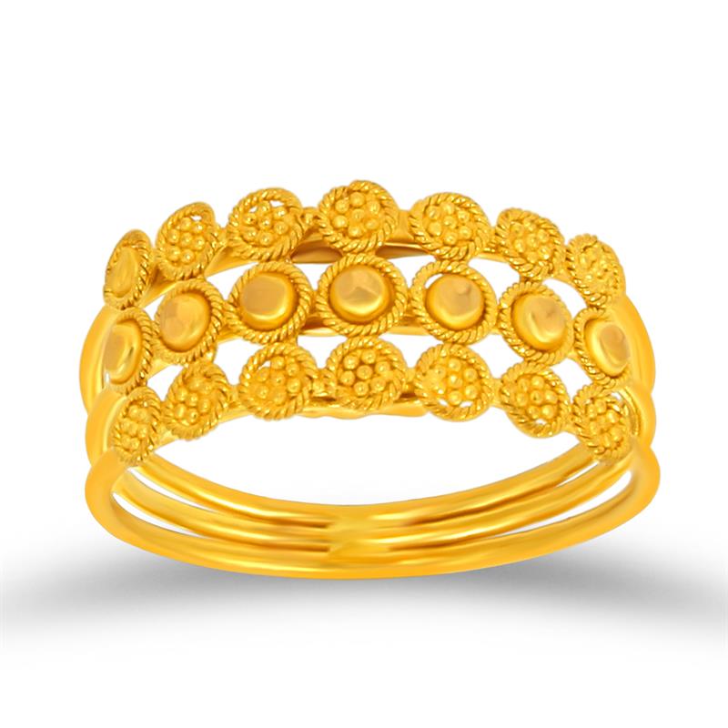 Rezi Three Layered Gold Ring