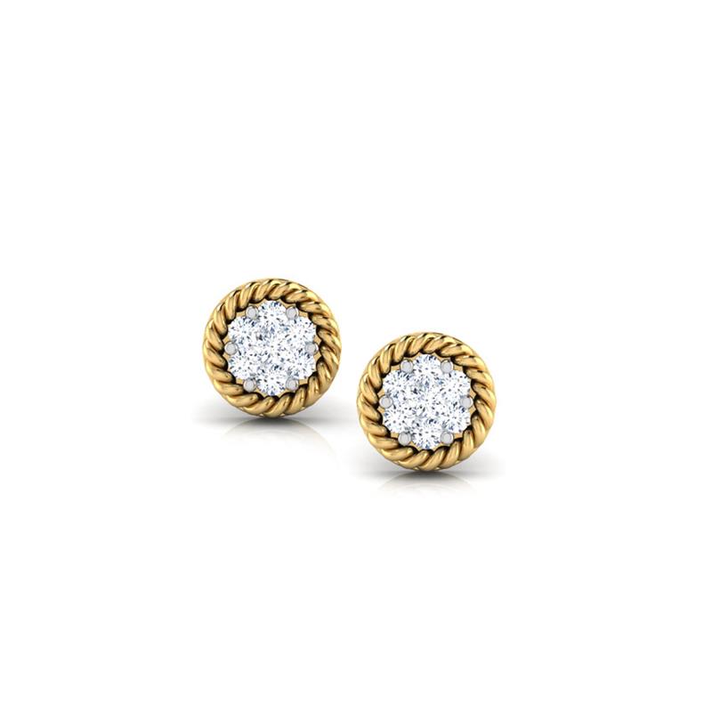 Eartha Cluster Diamond Stud Earrings